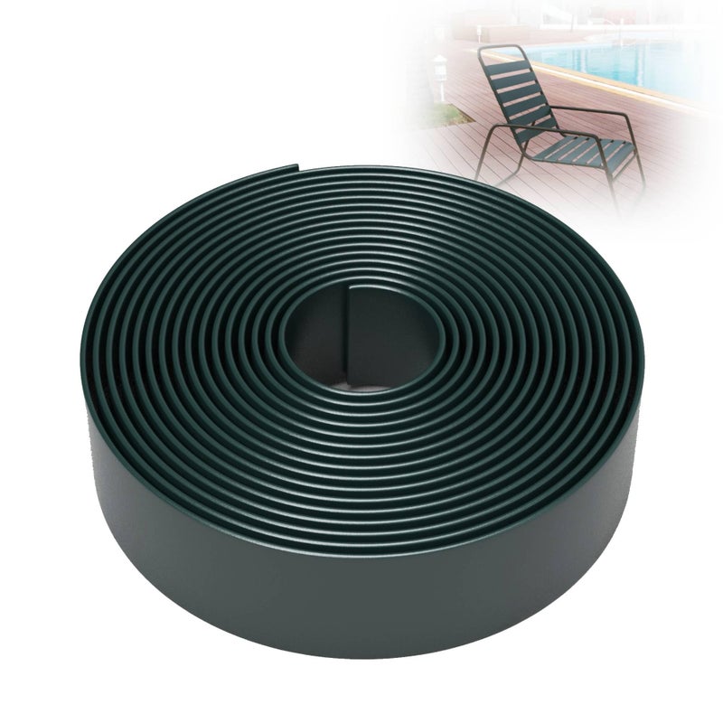 KOMORAX Sherwood Green 1.5" Wide 20' Length Chair Vinyl Strap Strapping for Patio Lawn Garden Outdoor Furniture Matte Finish Color - Image 1
